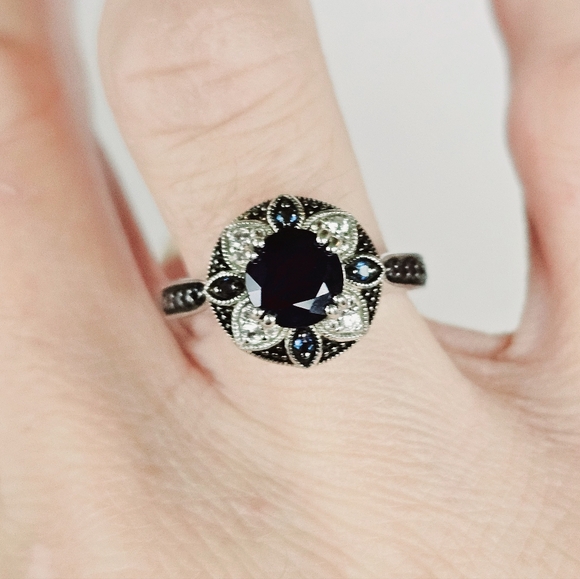 Blue Sapphire Rhodium Over Sterling Silver Ring 1.75ctw - Picture 6 of 6